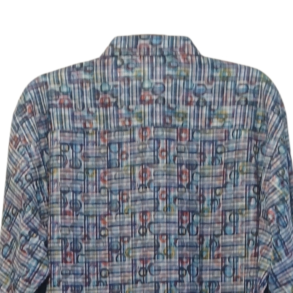 Visconti Black -NWOT Multi Colored Geometric Pattern, Long Sleeve, - Picture 7 of 8